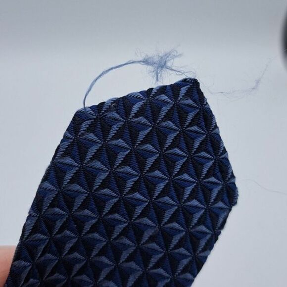 Ermenegildo Zegna 100% Silk Necktie Luxury Blue Geometric Pattern Italy Long - Picture 8 of 8
